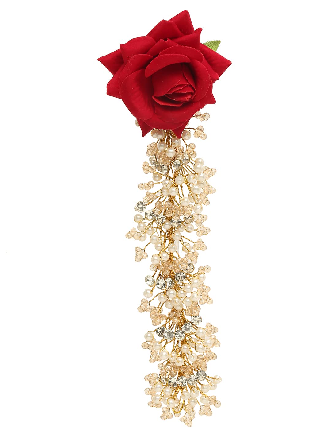 YouBella Women Fashion Stylish and Trendy  Jewellery Beaded Floral Hair Chain for Women and Girls